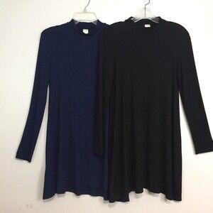(M5) Brenda's USA Womens Dress Sweater Size S Mock Collar Blue Black Lot of 2